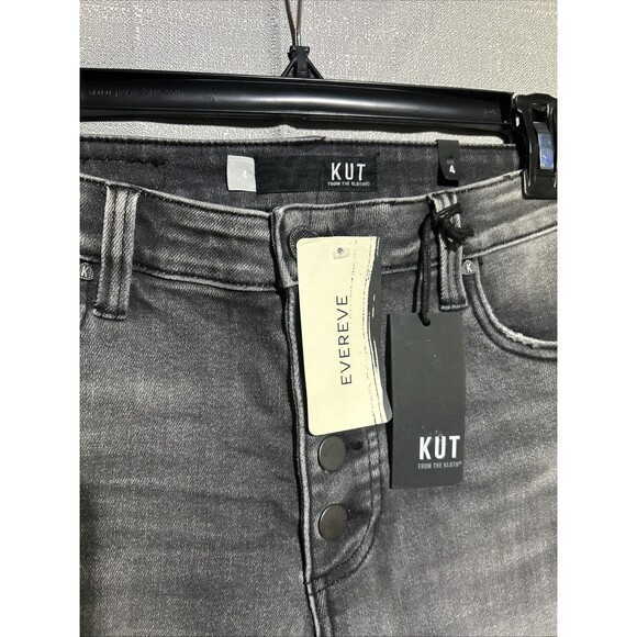 KUT FROM THE KLOTH HIGH RISE MIA SKINNY JEANS BLACK SZ 4 Grey distressed Grunge - Picture 5 of 11